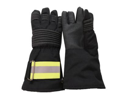 China Anti-smash A Grade Quality Guaranteed Fire Fighter Resistance Leather Gloves for sale