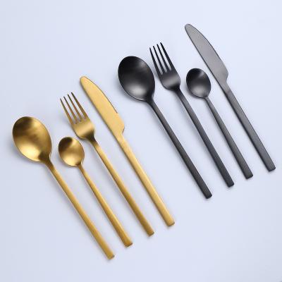 China CLASSIC Wholesale Manufacturers Restaurant Fork Knife Spoon Reusable Flatware Stainless Steel Cutlery Set Gold for sale