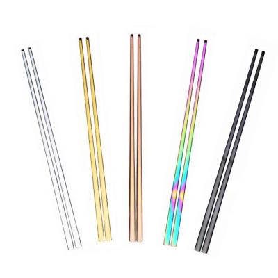 China Viable Wholesale Hot Selling Fashionable Stainless Steel Titanium Color Metal Japanese Korean Japanese Chopsticks for sale