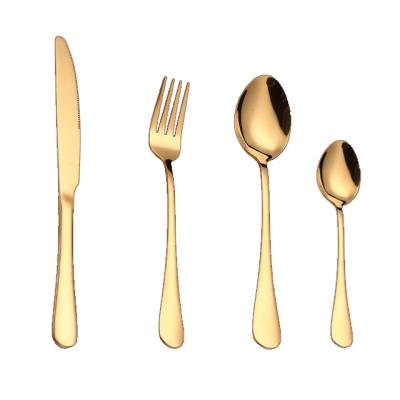 China Stocked Wedding Gold Flatware Set Wholesale With Logo Stainless Steel Flatware Set Customized for sale