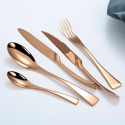 China KAYA Elegant Hotel Stainless Steel High Quality Viable Rose Gold Cutlery Set for sale