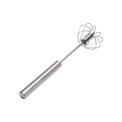 China New Style Viable Semi-automatic Stainless Steel Egg Beater Instruments Rotating Egg Beater for sale