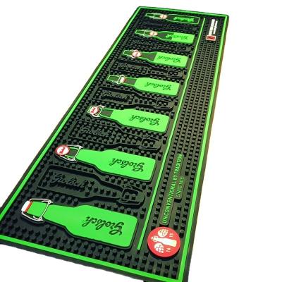 China Disposable Puddle Mat Beer Drinking Bar Mat Logo Bar Rail Mat Custom Made PVC Bar for sale