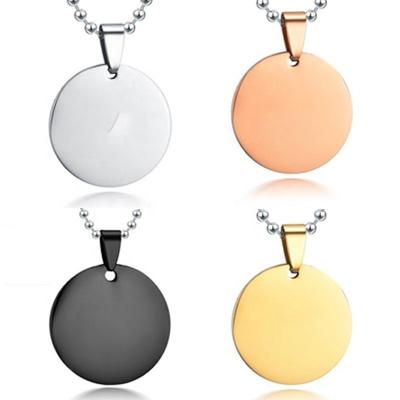 China BOHEMIA Jiushang Photo Name Silver Black Rose Gold Stainless Steel Sterling Silver Circle Personalize Custom Dog Tag Chain Necklace for sale