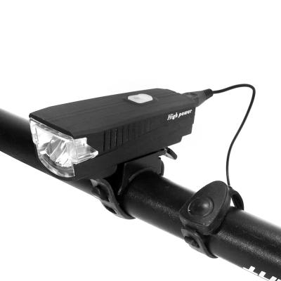 China ABS Rechargeable Handle Front Light Cycling Safety Bike Best Led Road Bicycle Lights With Bell for sale