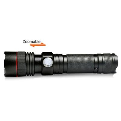 China Zoomable Led Light Factory Logo Aluminum Alloy USB Zoom Beam Focus High Power Long Torch Custom Outdoor Led Flashlight for sale