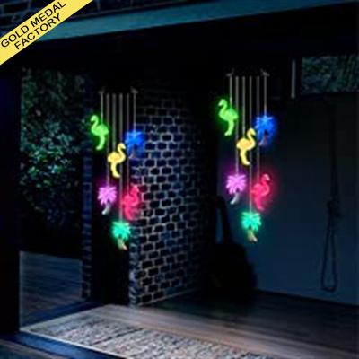 China Outdoor Garden Decoration Led Lampara de Luces Solares Para Jardin Luz Solar Flamingo Hotel Lamp Lights Solar Wind Chimes Lamp for sale