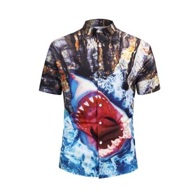 China 2020 Latest Summer Breathable Beach Buttons Shirt Short Men Hawaiian Shirt for sale