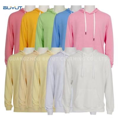 China Anti-wrinkle manufacturer Custom kids adults sublimation blank polyester solid color hoodies unisex sweatshirts for sale