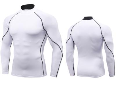 China Breathable Custom Pure Color Full-sleeve Compression Long Sleeve Tight Running Sports Men's Gym T-Shirt for sale