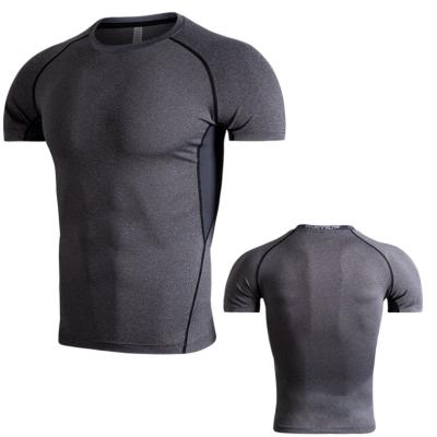 China Custom Made Elastic Tops Mens Sportswear Gym Clothing Compression Breathable T-Shirt for sale