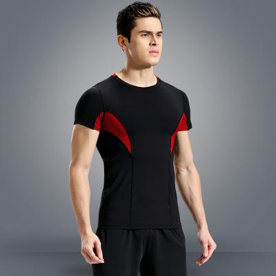 China Summer Men Breathable Compression Training Fitness Gym Tops Sports Fit T-Shirt for sale