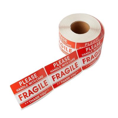 China Waterproof Custom Fragile Caution Label Sticker In Roll Fragile Sticker Stickers Label Packaging Safety Label Shipping 3*5