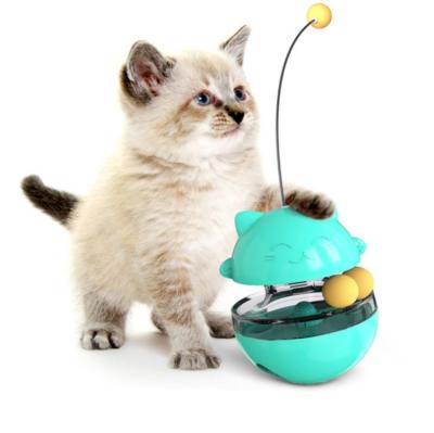 China New Products Pet Tumbler Cat Interactive Toys Leaky Food Ball Viable Hot Cat Stick Slow Food Bowl Igniter for sale