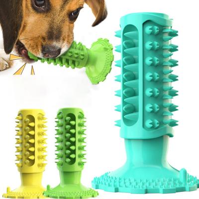 China New Products Sustainable Hot Pet Molar Toys Squeaky Chew Dog Toothbrush Maintain Oral Health for sale