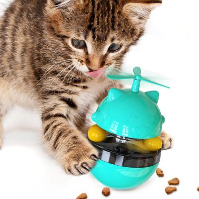 China New Products Sustainable Hot Interactive Pet Toys Cats Self-hi Drip Food Tumbler Rotating Ball for sale