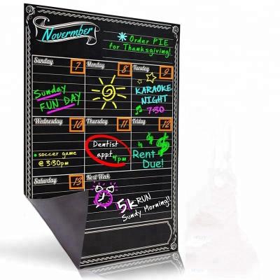 China Factory Directly Custom Convenient Magnetic Fridge Calendar Chalkboard Magnetic Kitchen Calendar for sale