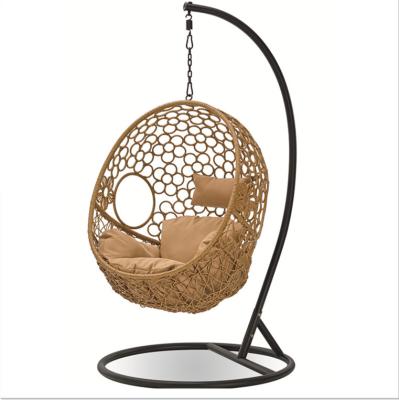 China High Quality Eco-freindly Patio Woven Belt Outdoor Beach Garden Rattan Swing Chair for sale