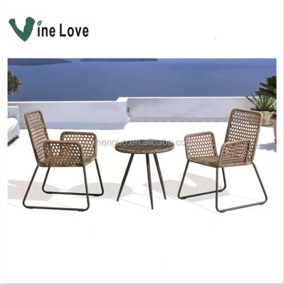 China High Quality Comfortable Eco-freindly Classic Rattan Chaits And Table Cafe Set Indoor Garden Outdoor Furniture for sale