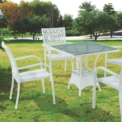 China Resistance Luxury High Quality White Wicker Rattan Outdoor Stackable Chair for sale