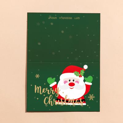 China Greeting Card Printing Christmas Green Luxury Living Room Gift Blank Card Paper Custom Printing Bulk Price Set for sale