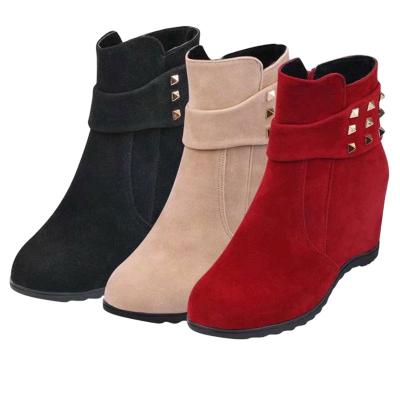 China Hottest new arrival women's size comfortable ankle boots women's colorful increasing wedge heel shoes colorful casual ladies for sale