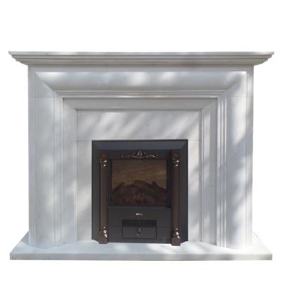 China New European style traditional marble stone fireplace mantel decorative stone indoor chimenea fireplaces ornaments for sale