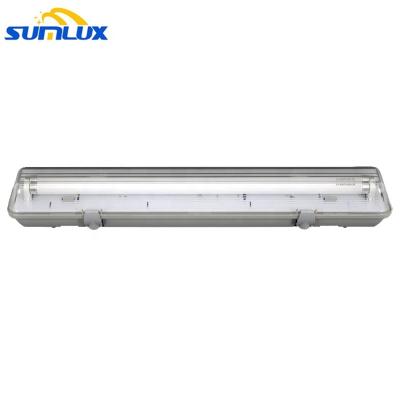 China Warehouse 1200mm ABS Housing PC Cover 4ft Led Tube Light Vapor Tight Fitting 18W 36W 40W IP65 Tri Proof Lamp for sale