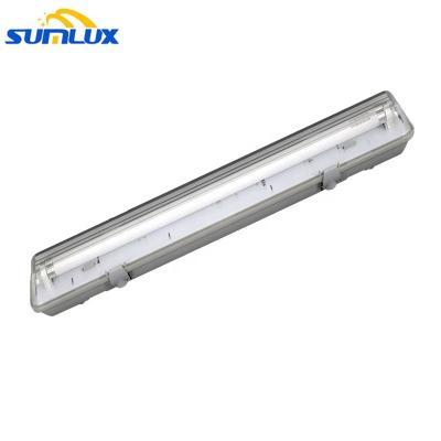 China Warehouse IP65 IK08 Anti-Corrosion Shockproof RoHS SAA CE Listed 4 Foot Length Waterproof PC T8 LED 2x18w 2x36W Lighting Fixture for sale