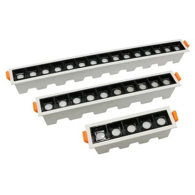 China 3000K 4000K 5000K 6000K 6500K Beautiful Design 5 Heads 10 Heads 10 Linear Aluminum Grill Light 280mm AC 20W Led Linear Grill Light Downlight for sale