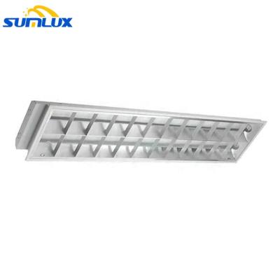 China Modern Low Price Ceiling Unit 300x1200mm Led Grill Light 2x18w 2x36w T8 Series Troffer Lamp 1x4ft Grill Tube Indirect Lighting for sale