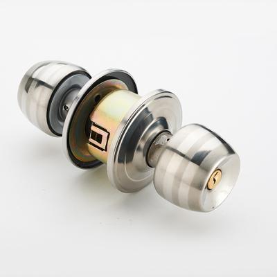 China Bedroom and bathroom(Wooden doors) South American Market  Ball lock Stainless Steel Bedroom door knob Lock for sale