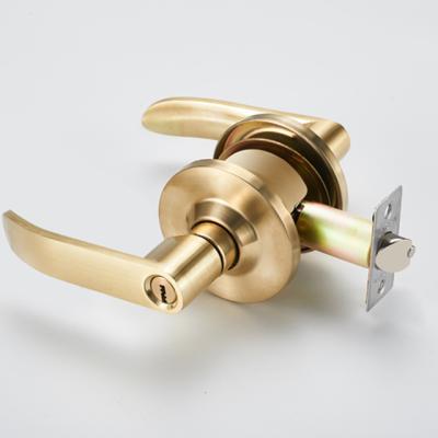 China Aluminum alloy Fashion design door handles locks aluminium gold antique door locks interior lever door handle lock for sale