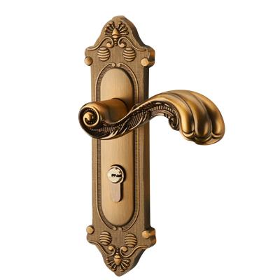 China Aluminum alloy MuWei Quality square modern bathroom door handle black zinc alloy toilet door lock set for interior wood door for sale