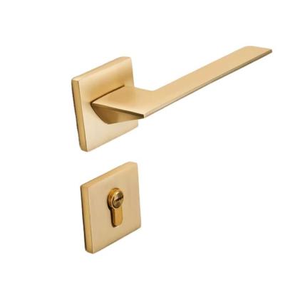 China Aluminum alloy MuWei  door handle and locks modern zinc alloy bedroom toilet wood door handle lock for wholesale  doorlock for sale