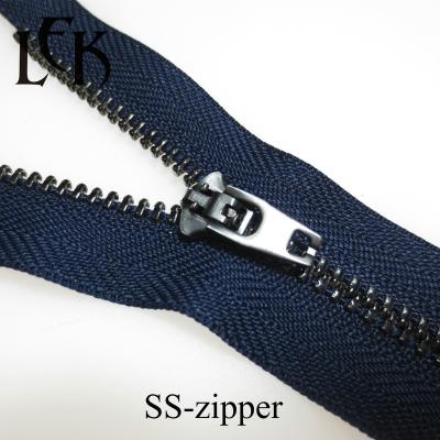 China Half Auto Lock Customized Pull Head Clothing Bag Pocket Zipper Zipper Open End Metal White Gold Y Teeth Zipper Open End Zipper Customized for sale