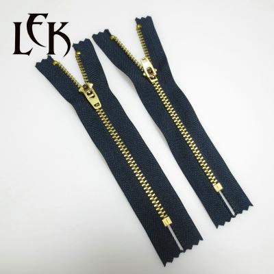 China Wholesale #4 Yg Automatic Teeth Slider Jeans Brass Metal Zipper Half Lock For Jeans for sale