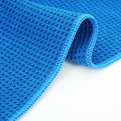 China Sustainable Microfiber Honeycomb Glasses Wiping Cleaning Cloth Car Drying Towel for sale