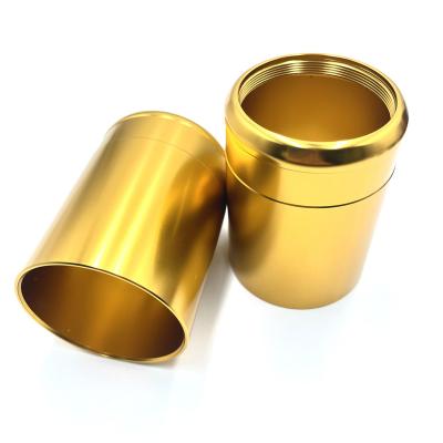 China Aluminum Custom Make Spinning Aluminum Anodized Gold Orange Gas Cylinders For Motorcycle Shock Absorber for sale