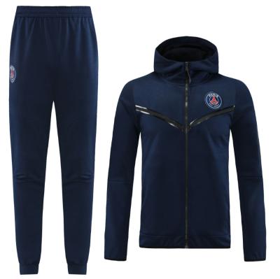 China Hits 22-23 Autumn And Winter Full Zip Hoodie Football Tank Top Navy Soccer Track Jacket Sets for sale