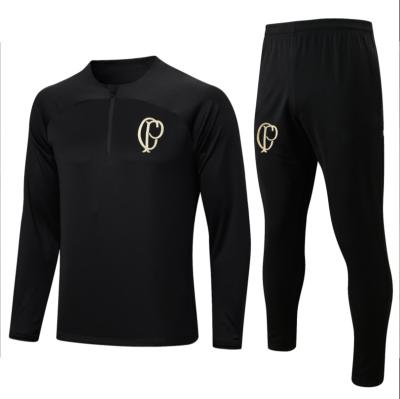 China Wholesale Corinthians Zipper Football Soccer Sets Comfortable Long Sleeve Half Sleeve Training Tracksuit for sale