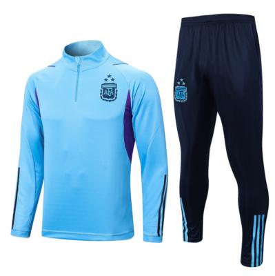 China Latest Sale Argentina Soccer Tracksuit Sets Latest Sale High Quality Comfortable Long Sleeve Football Tracksuit 3 Star Training TracksuitHOU for sale