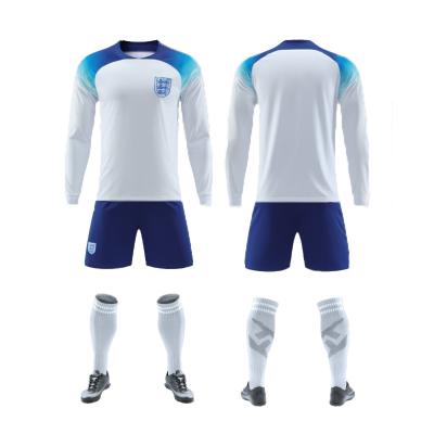 China Square 2022 WORLD CUP white football uniforms soccer jersey national custom long sleeve soccer jersey set for men for sale