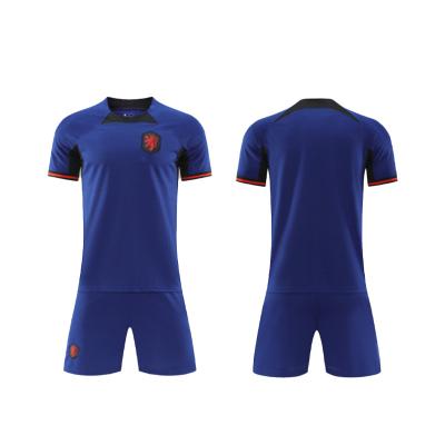 China Hot Selling Netherlands Soccer Jersey Sets World Cup Soccer Jersey Set For Men&Kid Quick Dry Comfortable Football Uniforms for sale