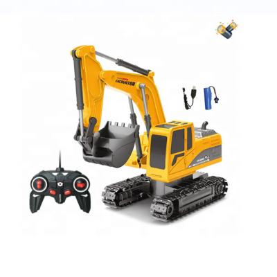 China RC Model 1:24 6 Trucks RC Construction Toy Vehicle Truck Excavator With Flashlights Control Toy for sale