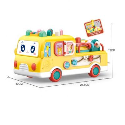 China Baby Plastic Multifunctional Bus Education Toy Pull Back Car With First Light for sale