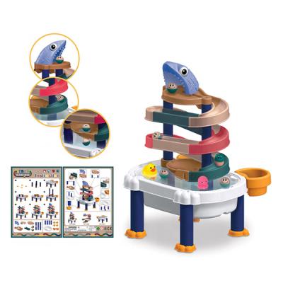 China Water Wheel / Toy DIY Water Game Products Wheeled Running Ball Toy Building Blocks Track Blocks Wetting Desk for sale