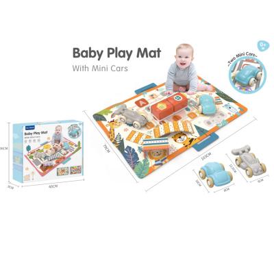 China Educational Toy 103*79cm ​​Baby Play Mat With 2 Mini Car Wholesale Eco-Friendly Animal Designs Kids Baby Folding Play Mat for sale