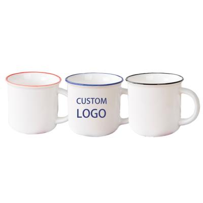 China Viable Wholesale Custom Enamel Coffee Mug Ceramic Campfire Bulk Mugs Enamel Camping Mug for sale