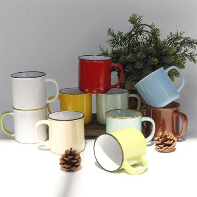 China New Style Enamel Color Mug CLASSIC Imitation Ceramic Glaze Ceramic Cup Multicolor Optional Ceramic Mug for sale